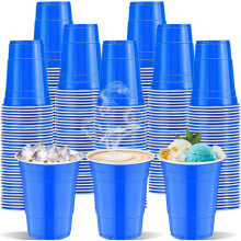 120 stk. blå plastkopper med kjønnsavsløring, engangskopper i plast, 355 ml blå festkopper til drikke, smaksprøver, snacks, grilling og piknik