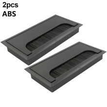 Capac orificiu cablu birou ABS negru 2 buc 80 160 mm