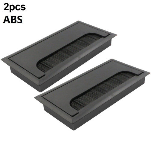 Cache-câbles de bureau en ABS noir (2 pièces, 80  160 mm)