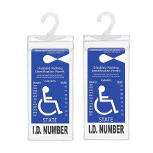 4/2 stk. ultratransparent handicapparkeringstilladelsesholder til bil, kompatibel med handicapparkeringstilladelse, med stor bøjle