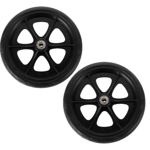Rodas dianteiras para andador com tração, plástico, 2 peças, 8 polegadas.