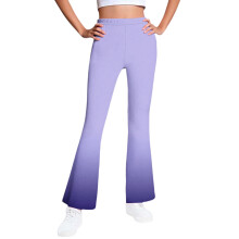 Fioletowe spodnie polarowe z podszewką z polaru Sherpa Gradient Graphic dla dziewcząt – spodnie termiczne z szerokimi nogawkami Bootcut na