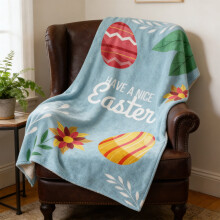 Kingfansion Mädchen-Kuscheldecke für Frauen, Osterhasen-Decke, Geschenkdecke für Mama, Osterhasen-Flanelldecke 80 x 120 cm, B