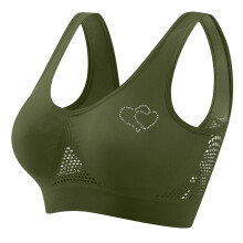 Tynd sports-yoga-bh med rhinsten til kvinder - Sømløs bh uden bøjler i vest-stil, åndbar til træning og hverdagsbrug (S-XXXXXXL)