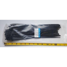 100PCS 12 Inch Black Cable Ties 4.8x300mm Heavy Duty 50LB Tensile Strength Nylon Zip Ties for Cable Management
