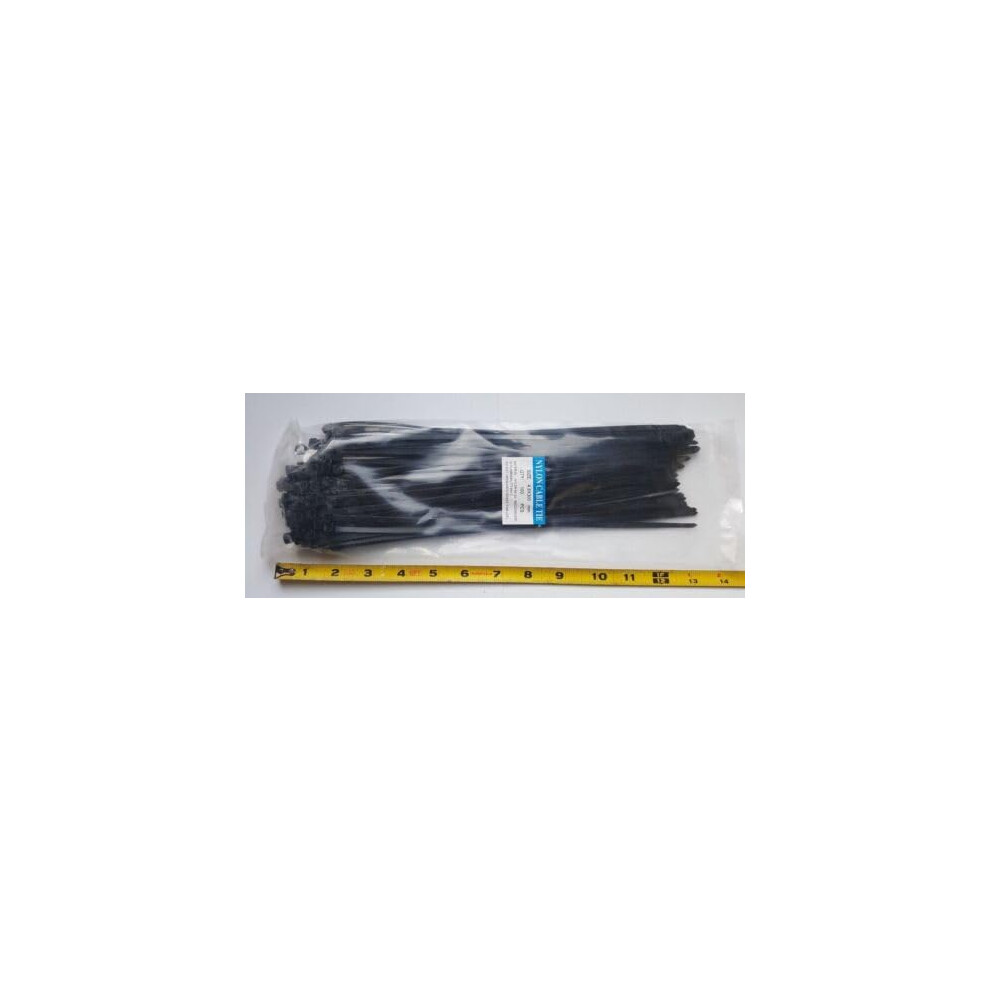 100Pcs 12 Inch Black Cable Ties 4.8X300mm Heavy Duty 50Lb Tensile Strength Nylon Zip Ties For Cable Management 9092120189834