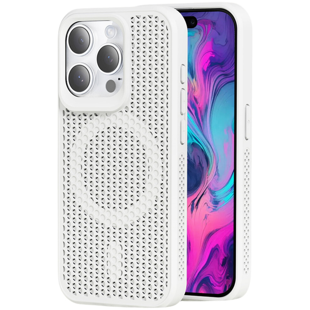 Ccsmall Iphone 16 Pro Sr Case: Magnetic Ring, Mesh Breathable, Slim Heat-Dissipating Cover Â Compatible With Iphone 16 Pro White 9479868032460