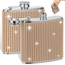 st. spritkolv för kvinnor, 6 oz, dekorativ fickkolv med glitter och blingmotiv, 304 rostfritt stål för vodka och whisky