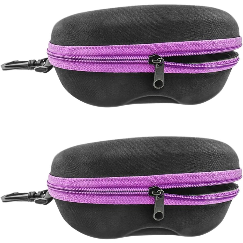 Zipper Hard Shell Sunglasses Cases, Portable Travel Eyeglasses Cases with Plastic Hook for Men Women