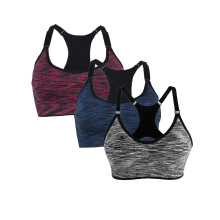 3pcs Yogabeha Naadloze sportbeha voor dames Yogabeha Dames Gymsportbeha Vest Tanktops Racerback sportbeha Middle Impact sportbeha