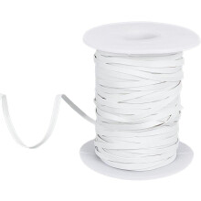 50 Yards 3mm White Rubber Elastic Band for Swimwear Sewing – Compatible with PVC & Synthetic Rubber