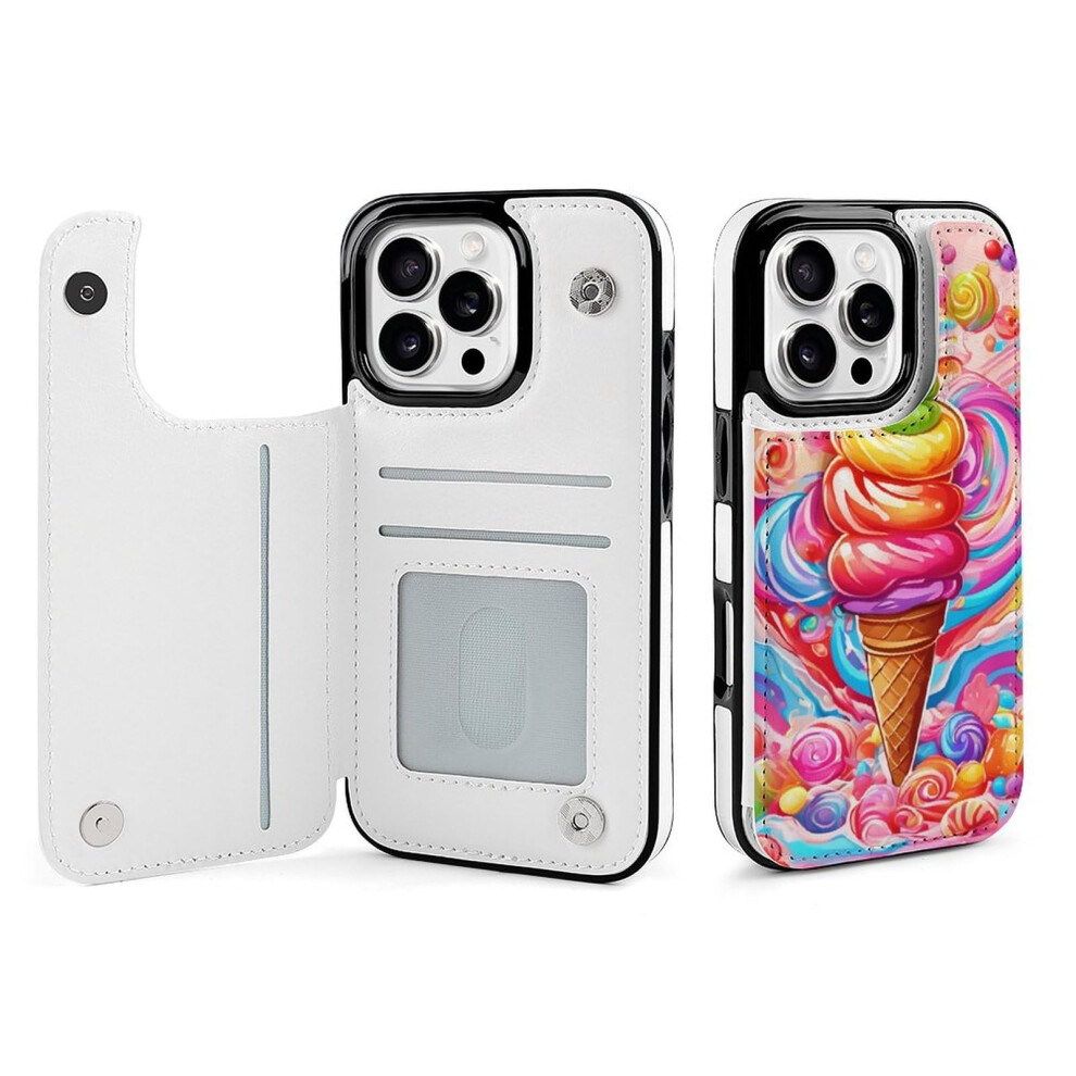 Wallet Case Pu Leather Shockproof Cover With Card Holder Magnetic Kickstand For Iphone 16 Pro 9771547565710