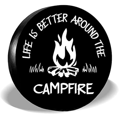 Fire Pattern Universal Spare Tire Cover for RVs Trucks SUVs