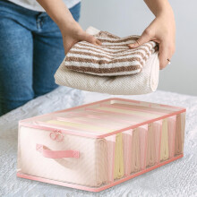 Closet Organizer,Six Compartment Storage Bag,Divider Design Sturdy,Home Clothes Down Comforter Drawer Sorting