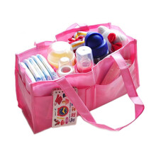 Soumake Multi-Pocket Babyblöja Blöjväska Morväska Bärbar Non-Woven Tyg Handväska Hushåll