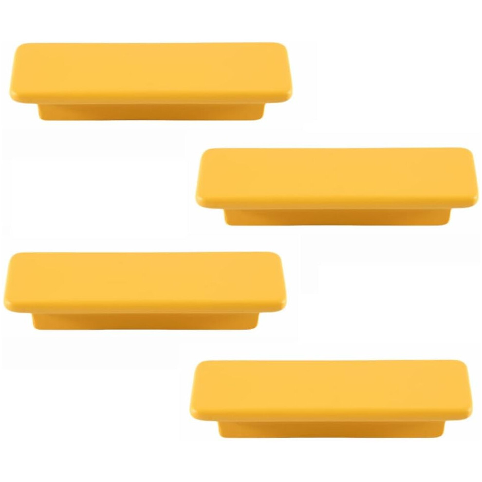 Gamvdout Drawer Knobs 4Pcs Long Trapezoid Color Handles Wooden Color Children's Wardrobe Door Drawer Handles Yellow 64Mm 9028731748375