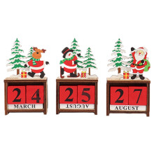 Reusable Wooden Christmas Calendar Block – Snowman Design, Desktop Ornament & Photography Prop, Compatible with Home/Office