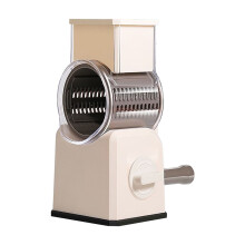 Rotary Cheese Grater & Mandolin Slicer with 2 Drum Blades – Manual Shredder for Potato, Carrot, Zucchini, Nuts, Compatible with Walnut Grinder