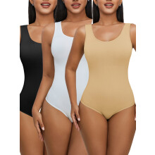 Body feminino sem costura com costas abertas, controle de barriga e modelo fio dental – Ideal para usar o dia todo