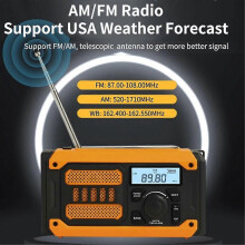 Portable Emergency Solar Rechargeable Radio Mini FM AM Hand Crank Emergency Radio with LED Flashlight Power Bank