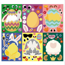 (2 sheets each) 1 Set Easter Graffiti Stickers Easter Egg Decals Decorative Stickers for Easter Gifts Fridge Window Photo Wall Envelopes