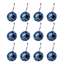 12Pcs S-shaped Metal Hooks Set Strong Load-bearing Rust Proof Multifunctional Diamond Shaped Decorative Shower Curtain Hooks