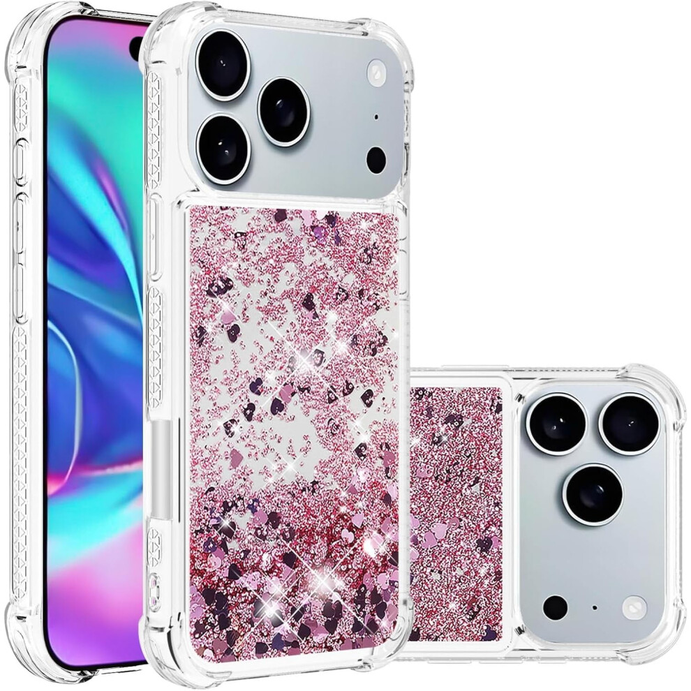 Bling Glitter Case For Compatible With Iphone 17 Pro Max Â Soft Tpu Sparkly Liquid Floating Clear Cover 9028731749952