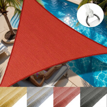 Vela parasole triangolare color ruggine 4,88 m x 4,88 m - Resistente, impermeabile, antistrappo per patio, giardino, terrazza, posto auto coperto