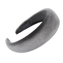 headbands for women Fashion Sponge Velvet Hairband Women Hair Head Hoop Sweet Girls Hair Headband Grey + One size