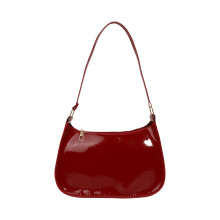 Bolsa de couro brilhante e elegante para a noite, mini bolsa de ombro feminina casual, bolsa de mão estilosa e bolsa a tiracolo para trabalho,