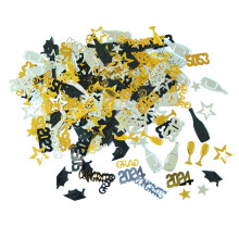 Blue & Gold Graduation Tableware Set – 10pcs, Class of 2023 Confetti Decor, Compatible with 2023 Graduation Themes