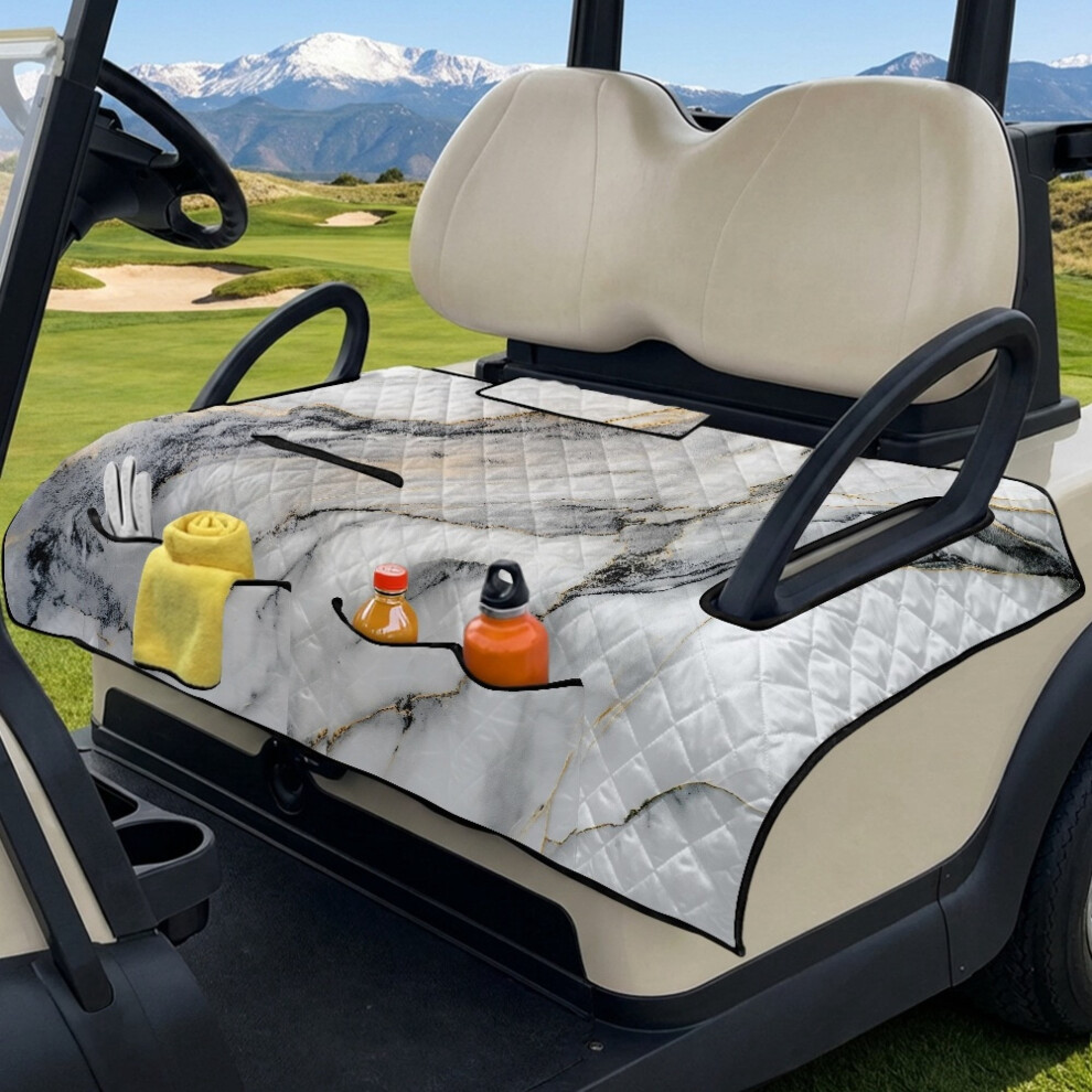 Universal Breathable Golf Cart Seat Covers & Cushions, Compatible With Ezgo, Yamaha, Club Car Â Marble White/Gray 9028731751184