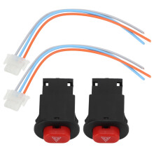 Advarselslyskontaktknap, sikrere kørsel Vandtæt nem tilslutning Farelyskontaktknap til motorcykelscooter