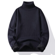 Men's Knit Turtleneck Sweater Ribbed Long Sleeve Basic Solid Pullover Sweater Casual Winter Thermal Sweater Tops
