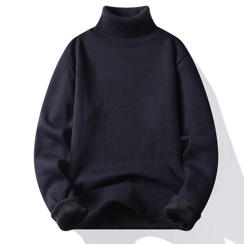 Men's Knit Turtleneck Sweater Ribbed Long Sleeve Basic Solid Pullover Sweater Casual Winter Thermal Sweater Tops