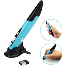 Oplaadbare penmuis, ergonomisch ontwerp, 2,4 GHz draadloze presentatiemuis met instelbare DPI, perfect voor op reis en op kantoor, geschikt voor
