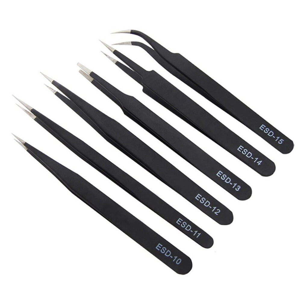 Anti Static Tweezers,1 Pc Esd Safe Stainless Steel Anti-Static Tweezers Maintenance Repair Tool 9028731257631