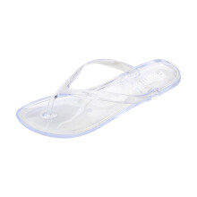 Women's Summer Thong Sandals – Flat, Slip-On, Crystal Jelly Color, Beach/Pool/Shower Slippers, Compatible with Casual Wear