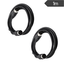 2x DIN8PIN han-til-han MIDI-forlængerkabel til Bang & Olufsen PowerLink1M