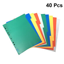 40 PCS Color Binder Organization Paper Tab Dividers