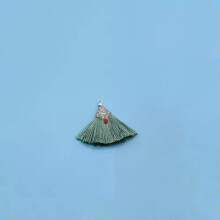 1X Boho tassels for jewelry making DIY Earrings Tassel Pendants 4.5cm 23 colors-Chou-heung green