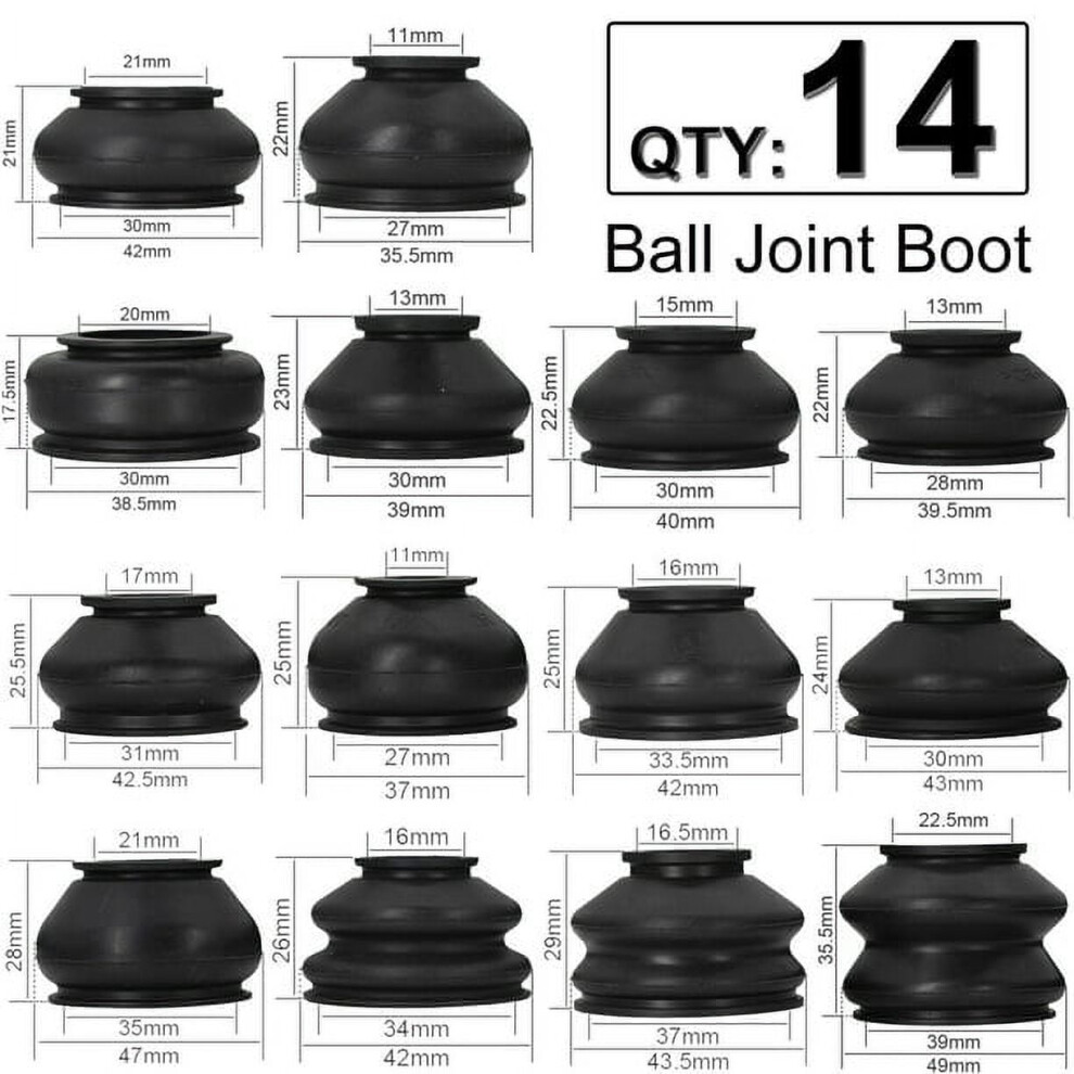 Xukey 14X Multipack Ball Joint Rubber Dust Boot Covers Track Rod End Set Kit Universal Rubber 9028731971780