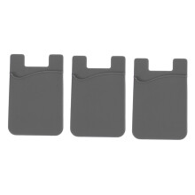 3 Pack Silicone Phone Card Holder Adhesive Wallet with Slim Pocket Design and Secure Backing for iPhone and Android