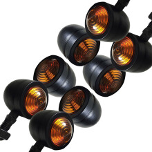 8Pcs Black Motorcycle Turn Signal Indicator Lamp Light Moto Blinker Light for Chopper Bobber