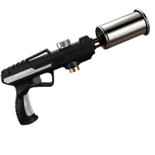 3-in-1 Grill Torch (MAPP/Propane/Butane) for Steak Searing, Charcoal Starting, Camping—Portable BBQ Igniter, Black