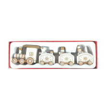 Christmas Wooden Train with 4 Sections Suitable for Children Surprise Gifts Toys for Holidays Party Suitable for Window Displays