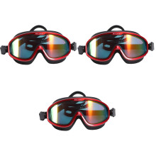 3pcs Waterproof Swimming Glasses Goggles Practical Eye Protector Unisex Diving Goggles Red