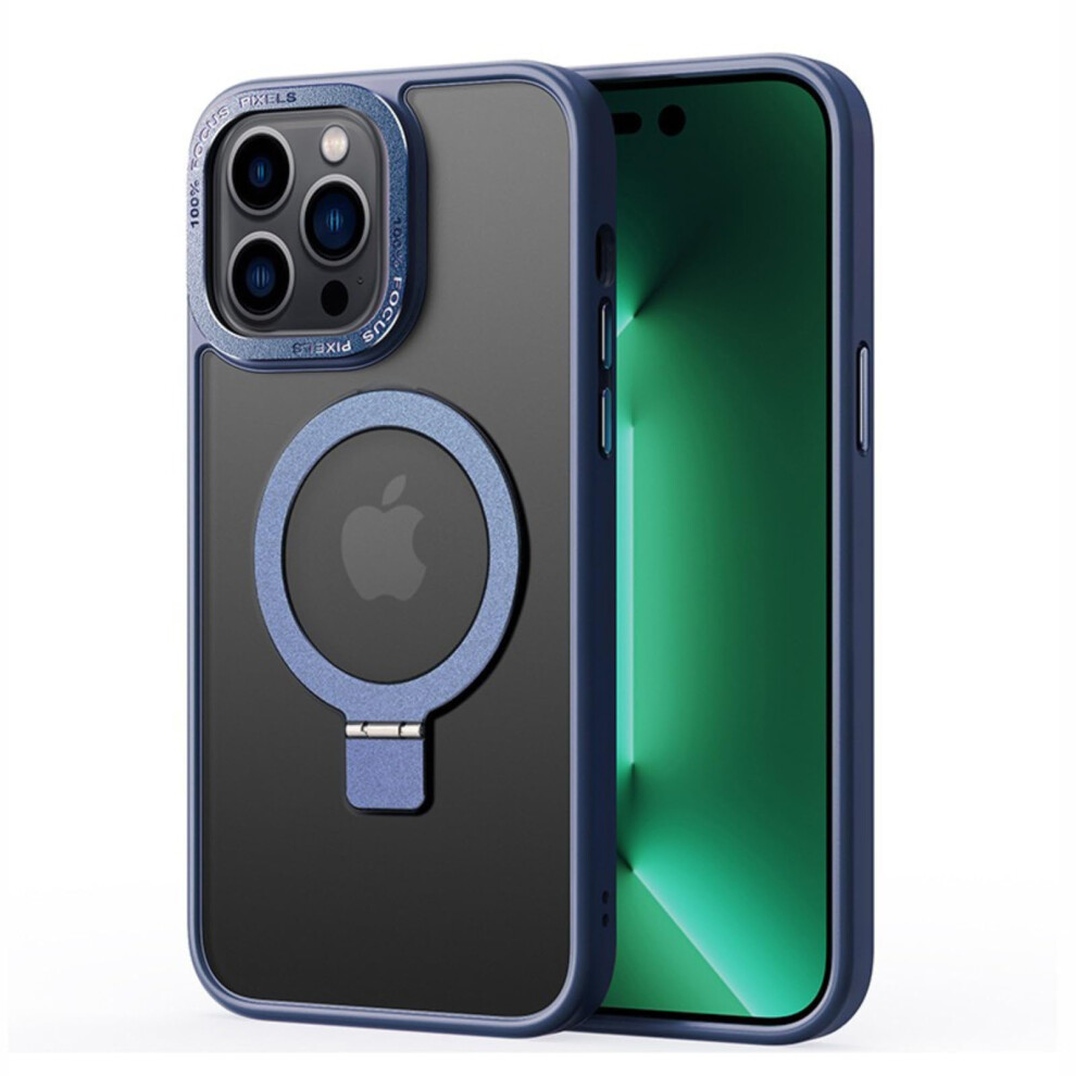 Case With Hidden Kickstand, Shockproof Matte Magnetic Cover Navy For Magsafe Iphone 14 Pro Blue 9092120189599