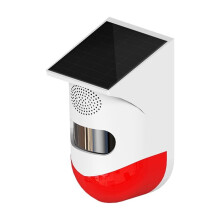 Solar Strobe Alarm Light with Motion Sensor, 120dB Siren, Remote Control, IP67 Waterproof, 4 Modes – Compatible with Home/Farm/Barn/Villa/Yard
