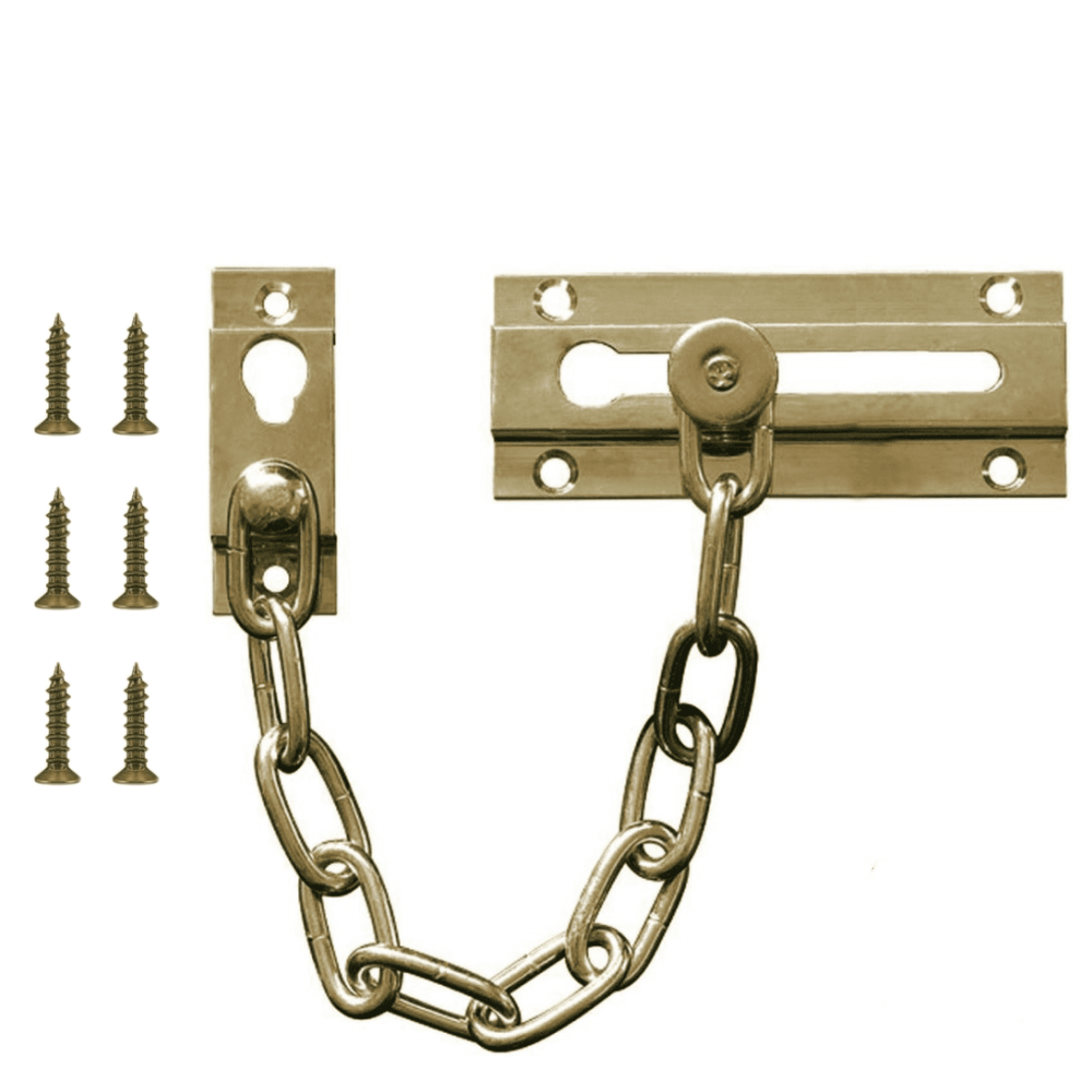 Door Chain Lock, Solid Brass Security Door Chain Guard, Heavy Duty Door Chain Lock, Thick And Solid Door Lock Security Chain (Antique) 9479868978348